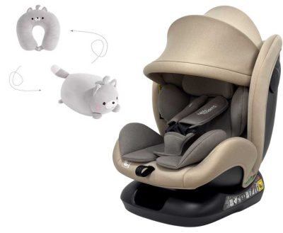 Mama Kiddies Nova Luxe iSize autósülés biztonsági övvel beköthető - bézs színben (40-150 cm) + AJÁNDÉK NYAKPÁRNA