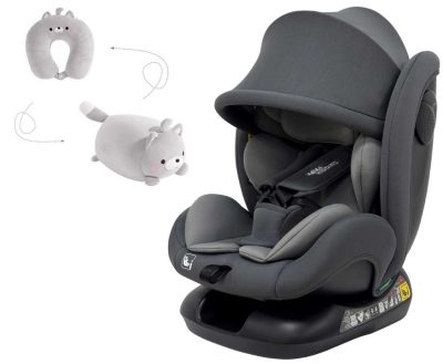 Mama Kiddies Nova Luxe iSize autósülés biztonsági övvel beköthető - világosszürke színben (40-150 cm) + AJÁNDÉK NYAKPÁRNA