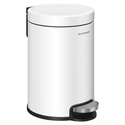 SONGMICS fürdőszobai szemetes csendes tetővel, 3L, fehér