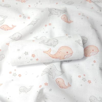 Textilpelenka Bálna Korall 100 % pamut