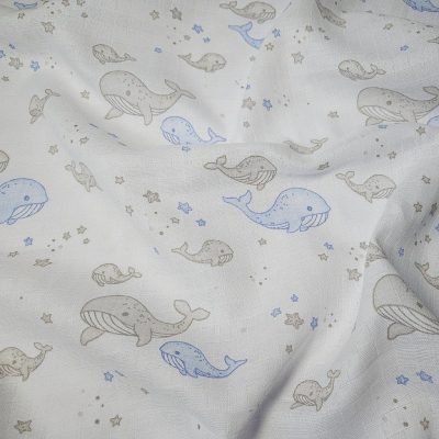 Textilpelenka Bálna Kék 100 % pamut