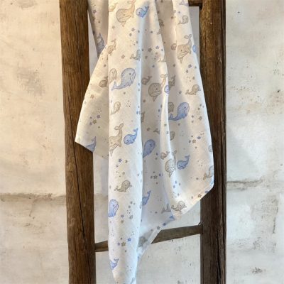 Babakifogó Bálna Kék 100% pamut