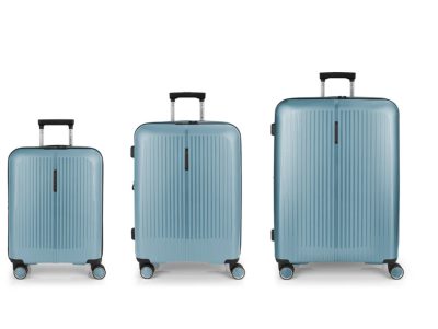 Brooklyn kék bővíthető bőrönd szett