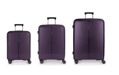 Brooklyn lila bővíthető bőrönd szett