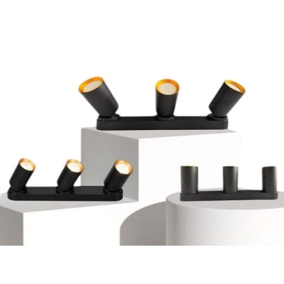 UNIVERSO Spot lámpatest 3xGU10 Max.35w IP20 Fekete/arany 380x60x25mm