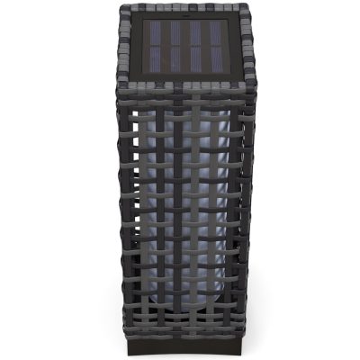 Napelemes rattan kerti lámpa – kompakt kültéri állólámpa meleg fehér LED fénnyel