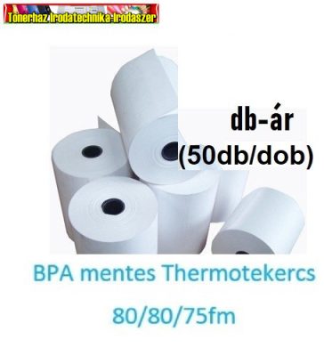 80mmx75fmx12mm hőpapír - BPA mentes- (thermo szalag) 50db/dob (80/80;80x80)