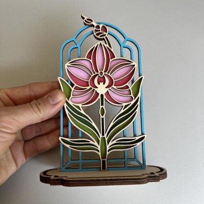 Orchidea virág ablakos dekor