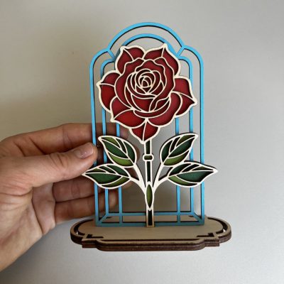 Rózsa virág ablakos dekor