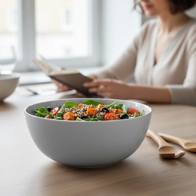 Diwali Granit salátástál 2 literes, 21 cm, szürke edzett üveg