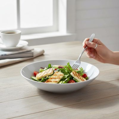 Diwali Granit mélytányér 6 db-os 20 cm-es, szürke edzett üveg