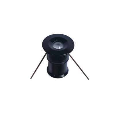 UNIVERSO Bútorba építhető lámpa DC:12v 1w 4000k IP65 Fekete D20x25mm kivágás:D15mm