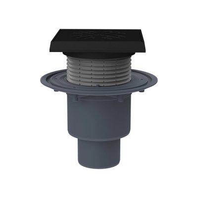 HL 310PRBLUEG padlólefolyó DN50/75/110 függőleges kimenettel és Primus Blue bűzzárral, 150x150mm öntöttvas ráccsal