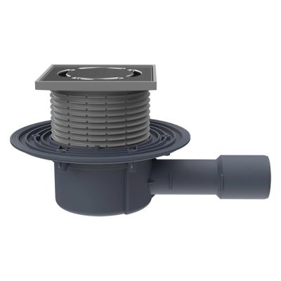 HL 510Prblue padlólefolyó DN40/50 vízszintes kimenettel és Primus Blue bűzzárral, 115x115mm inox ráccsal