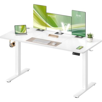 VASAGLE elektromos állítható magasságú íróasztal, 140 x 60 cm, fehér
