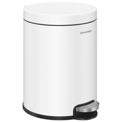 SONGMICS 6L pedálos fürdőszobai szemetes, lágy záródás, felhőfehér