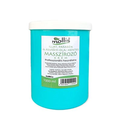 Mollis illat-, ásványolaj- és parabénmentes masszírozó krém, 1 l