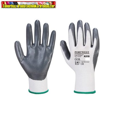 Védőkesztyű PU tenyérmártással nylon XXL-es méret A310 Portwest szürke-fehér
