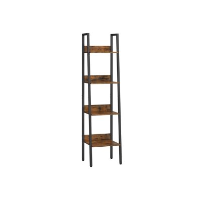 VASAGLE keskeny könyvespolc (140 cm), helytakarékos állópolc, barna