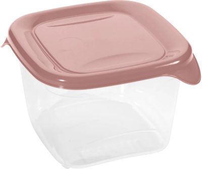 Curver Fresh&Go Ételtartó 0,45L Szögletes Mályvarózsaszín/Átlátszó (6/karton)
