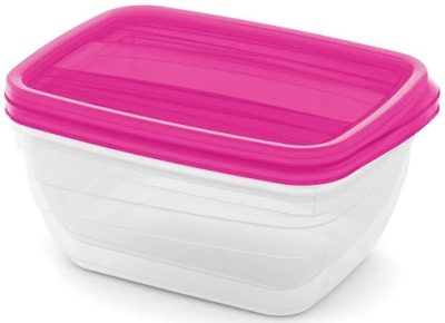 Curver Vedo Ételtartó szett 2*1,3L Szögletes Pink/Átlátszó (6/karton)