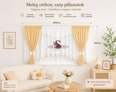 Meleg és elegáns függönyszett